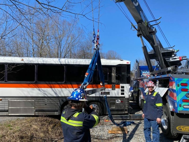 Clearfield bus towing