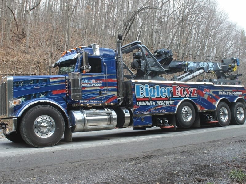 US-322 semi towing